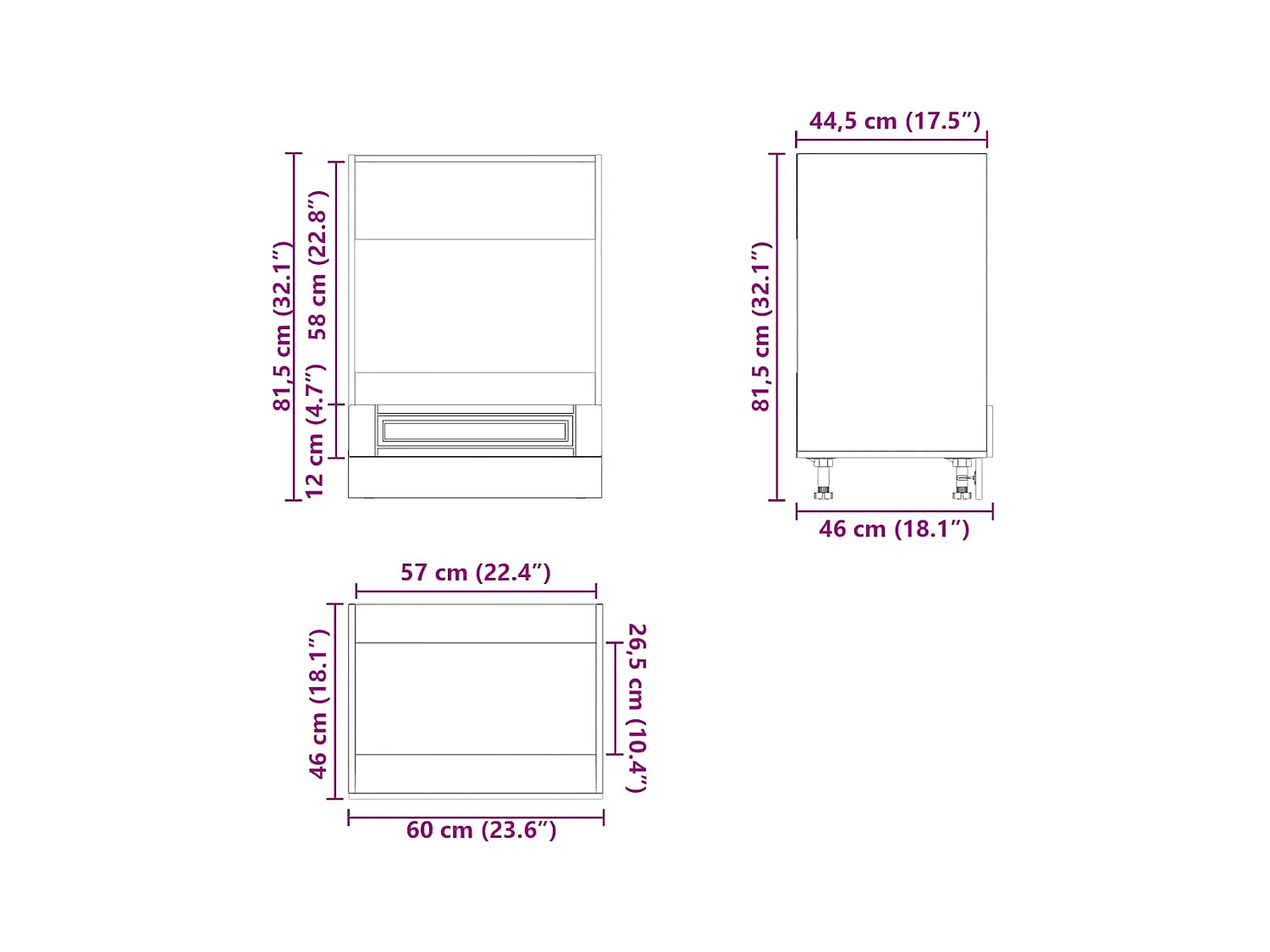 Mueble de horno Porto gris sonoma madera reconstituida