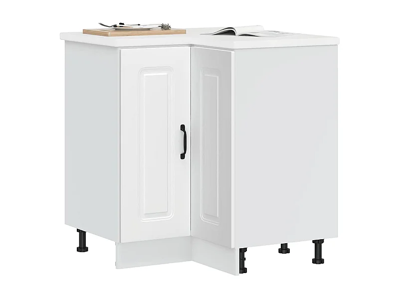 Küchen-Eckunterschrank Kalmar Weiß Holzwerkstoff