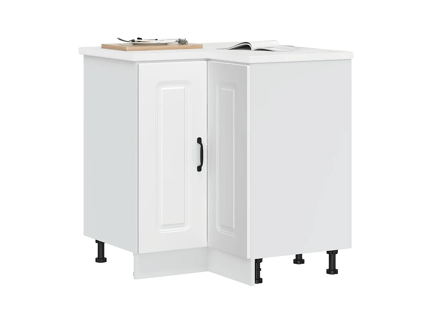 Armoire d'angle de cuisine Kalmar blanc bois d'ingénierie