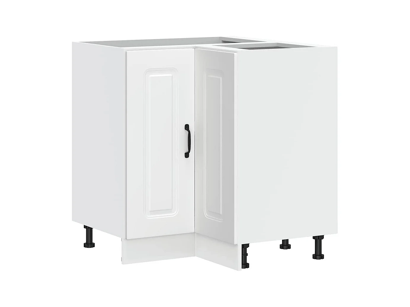 Armoire d'angle de cuisine Kalmar blanc bois d'ingénierie