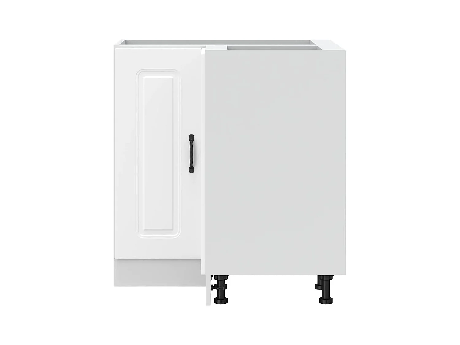 Armoire d'angle de cuisine Kalmar blanc bois d'ingénierie