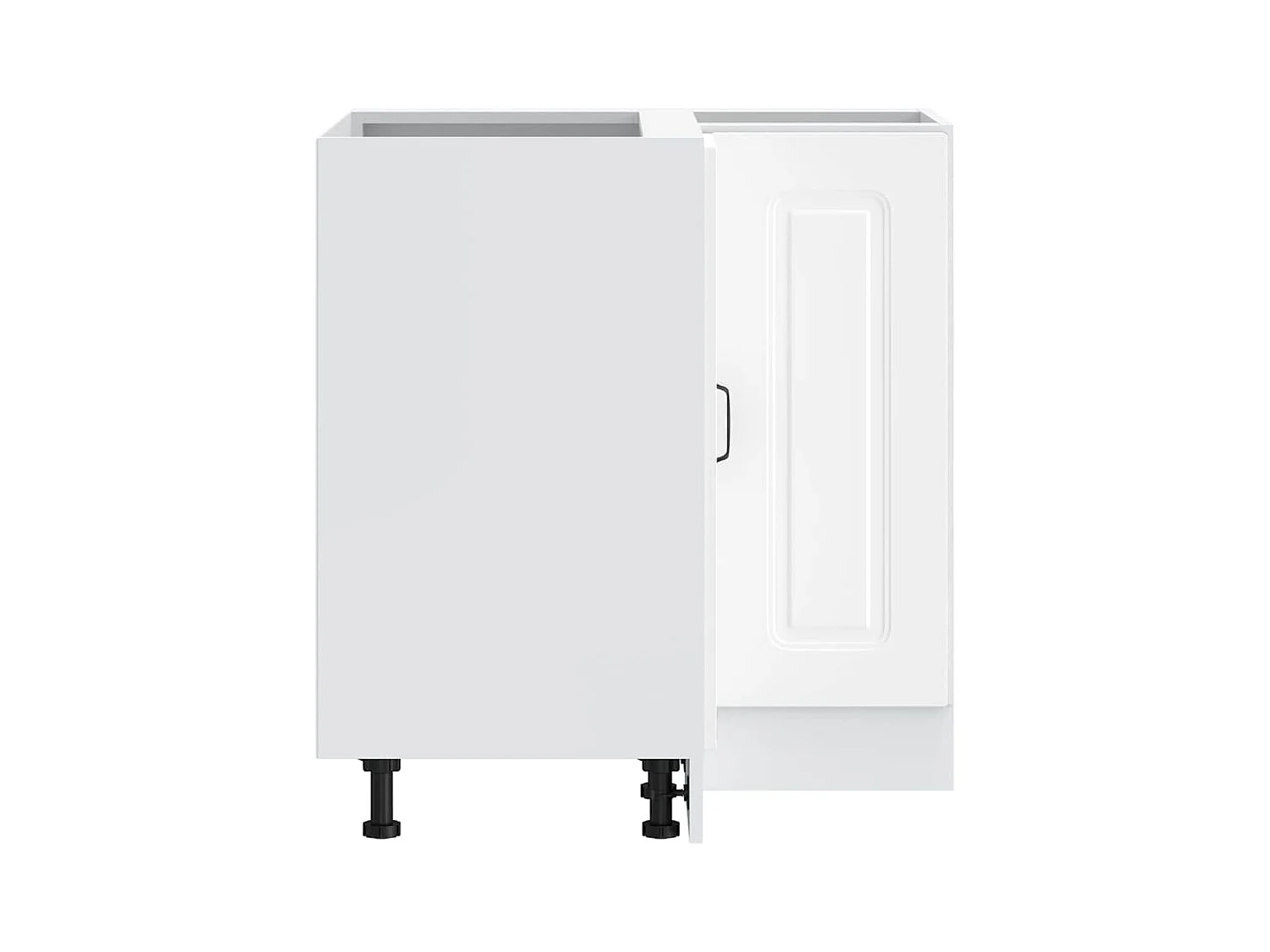 Armoire d'angle de cuisine Kalmar blanc bois d'ingénierie