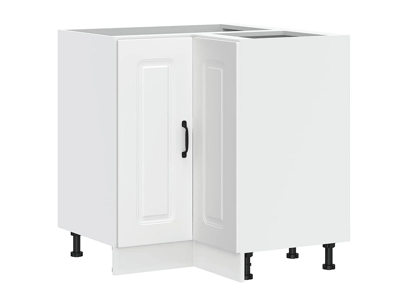 Armoire d'angle de cuisine Kalmar blanc bois d'ingénierie