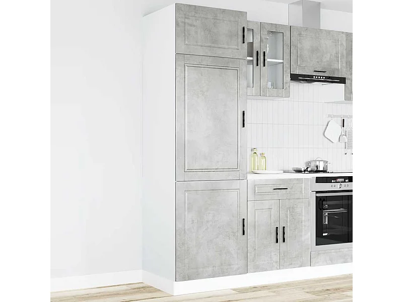 Armário de cozinha Porto derivados de madeira cinzento cimento