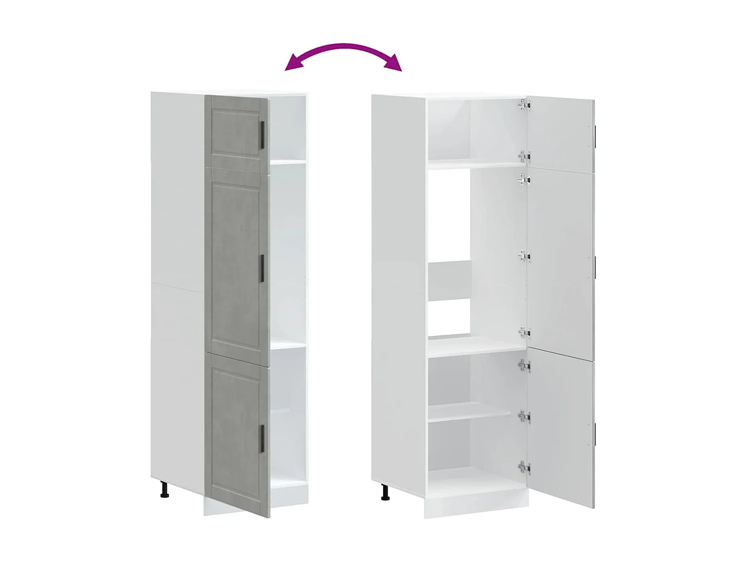 Armoire de cuisine Porto gris béton bois d'ingénierie