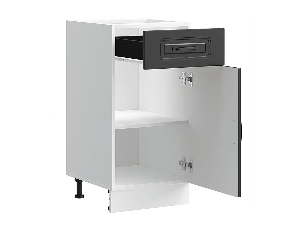 Armoire de cuisine Kalmar noir bois d'ingénierie