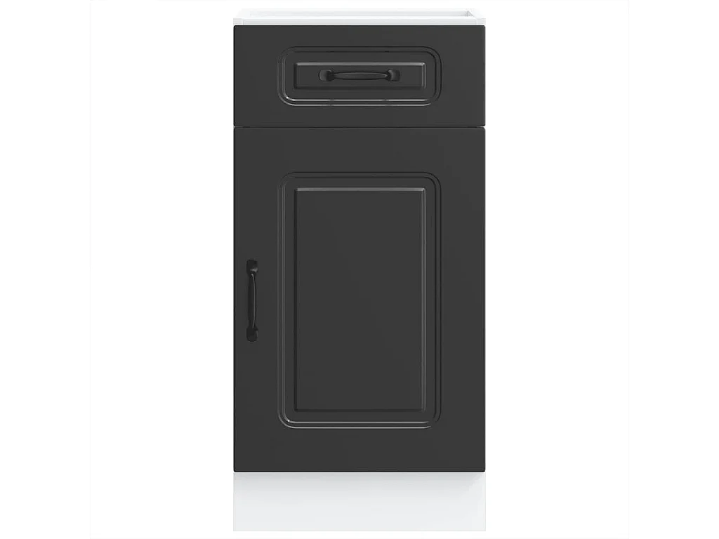Armoire de cuisine Kalmar noir bois d'ingénierie