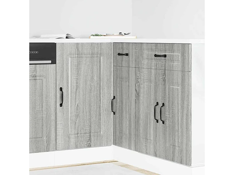Keuken onderkast Kalmar bewerkt hout grijs sonoma eiken