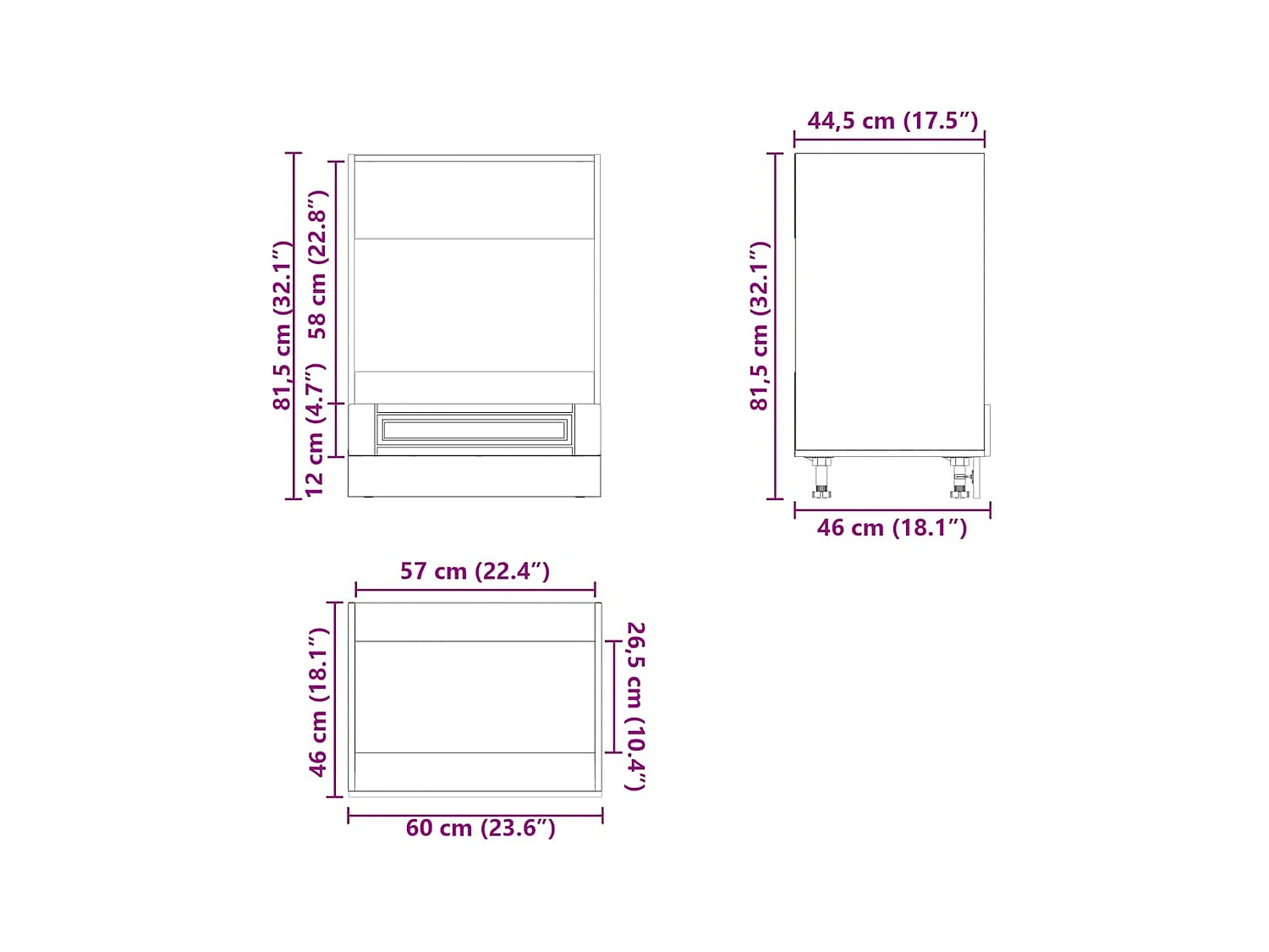 Herdumbauschrank Porto Weiß Holzwerkstoff