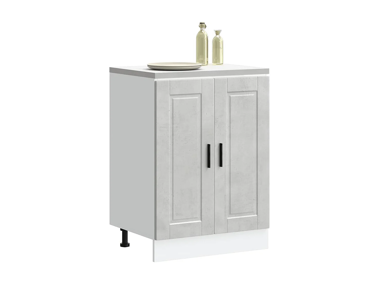 Armoire de cuisine Porto gris béton bois d'ingénierie