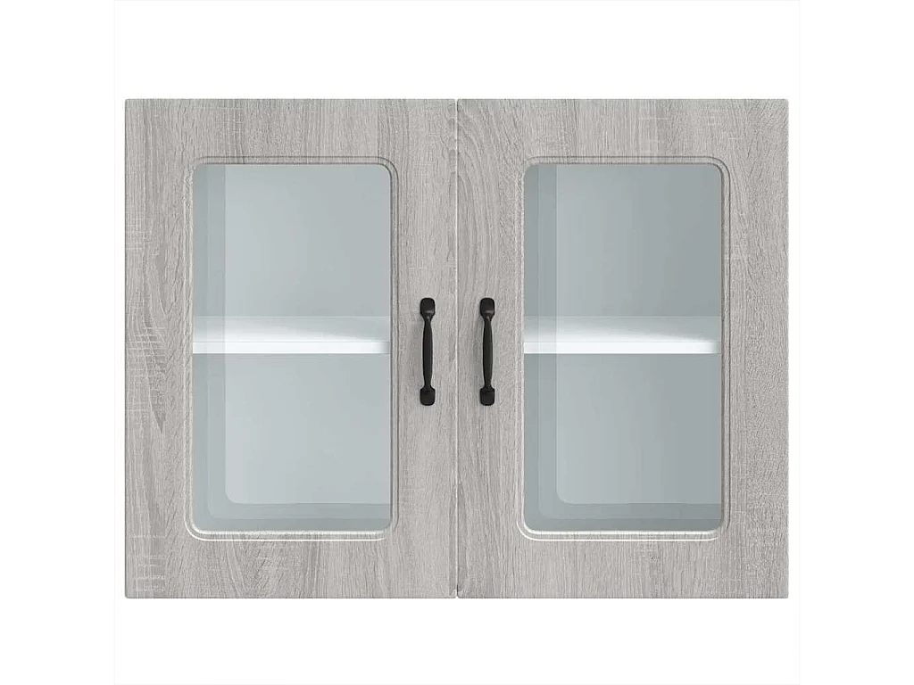 Armoire murale de cuisine avec porte vitrée "Kalmar" Bois d'ingénierie gris Sonoma