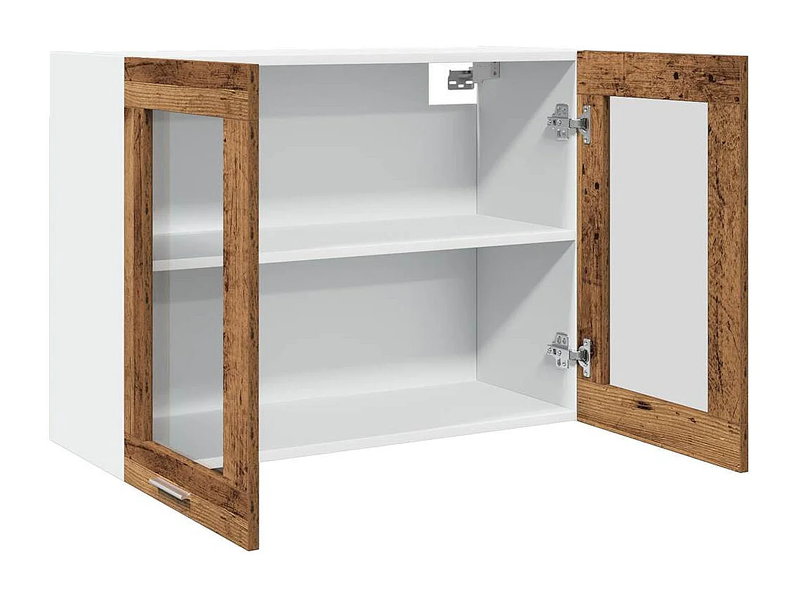 Hängeglasschrank Lyon Altholz-Optik 80x31x60 cm Holzwerkstoff