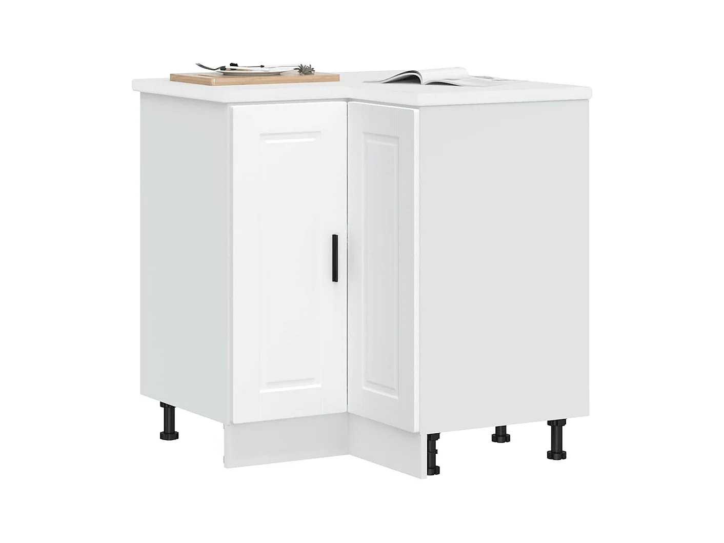 Armoire d'angle de cuisine Porto blanc bois d'ingénierie