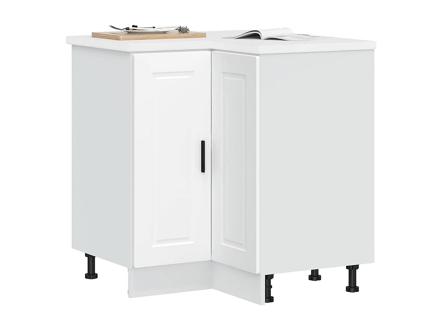 Armoire d'angle de cuisine Porto blanc bois d'ingénierie