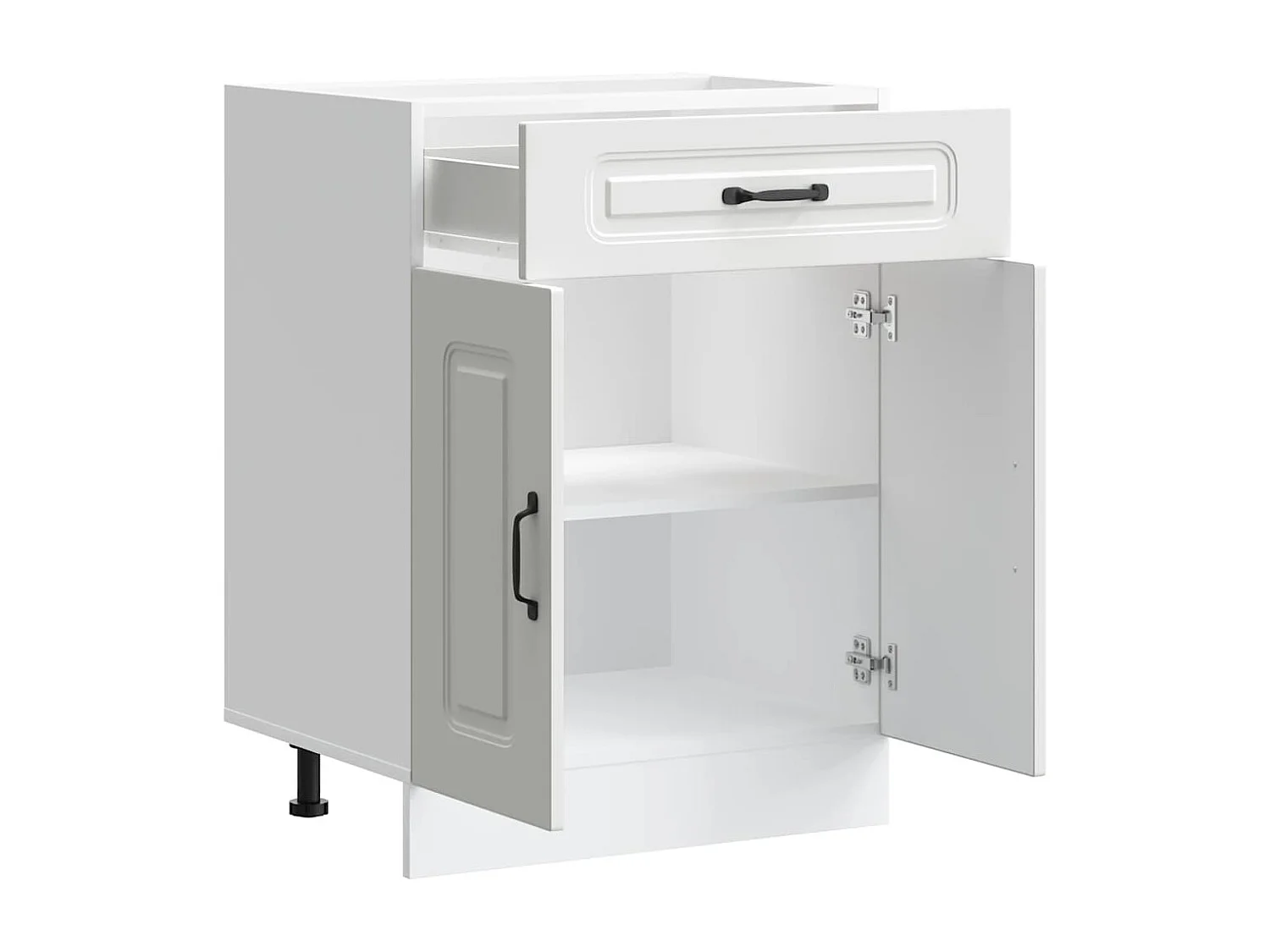 Armário de cozinha baixo Kalmar madeira artificial branca