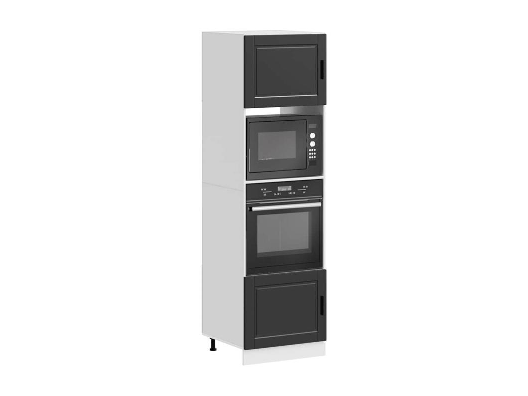 Ovenkasten 2 st Porto bewerkt hout zwart