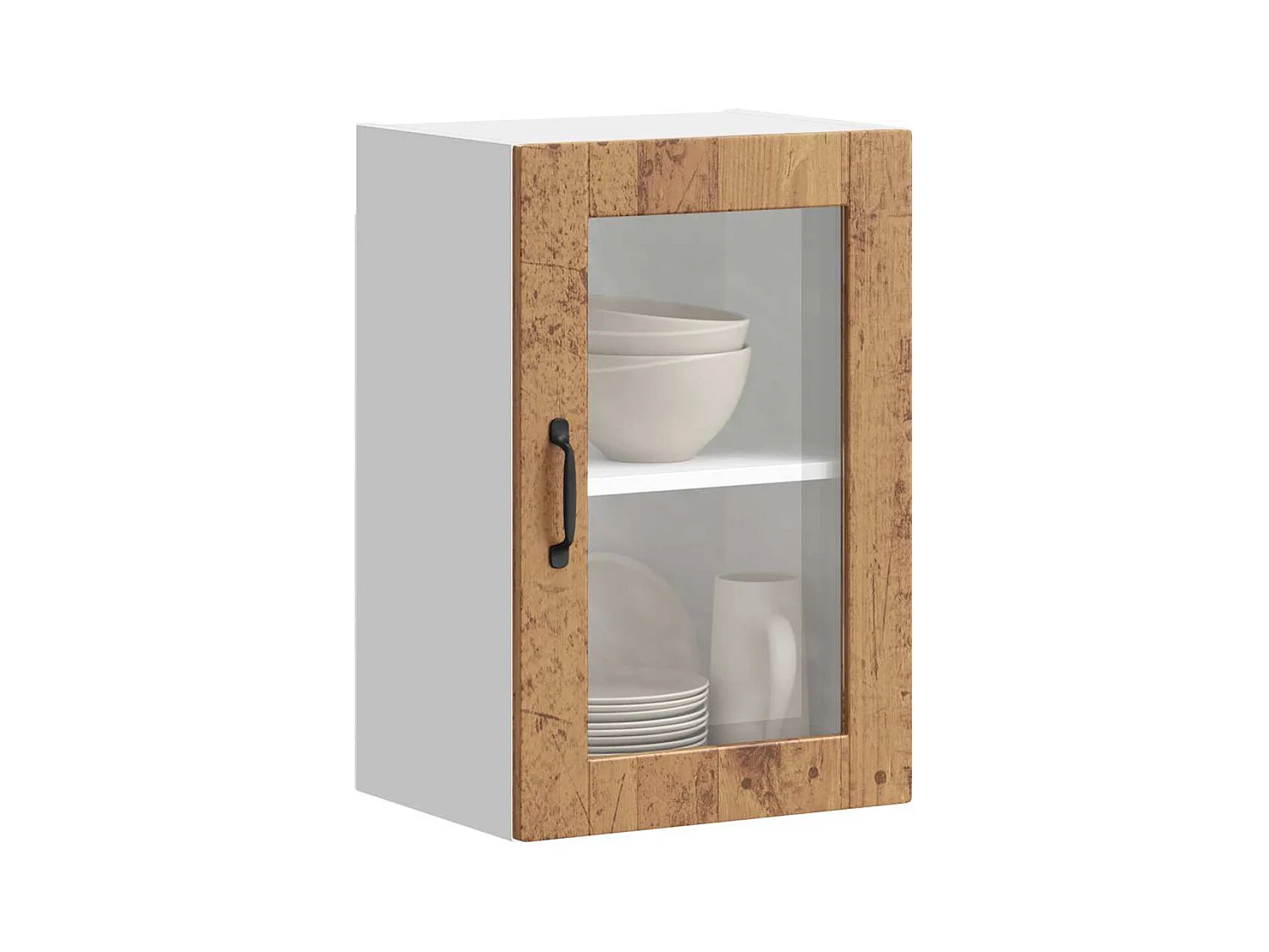Küchen-Hängeschrank mit Glastür Porto Altholz-Optik