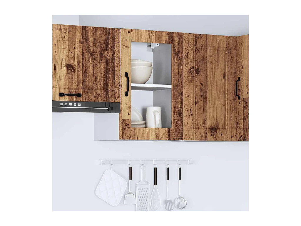 Küchen-Hängeschrank mit Glastür Porto Altholz-Optik