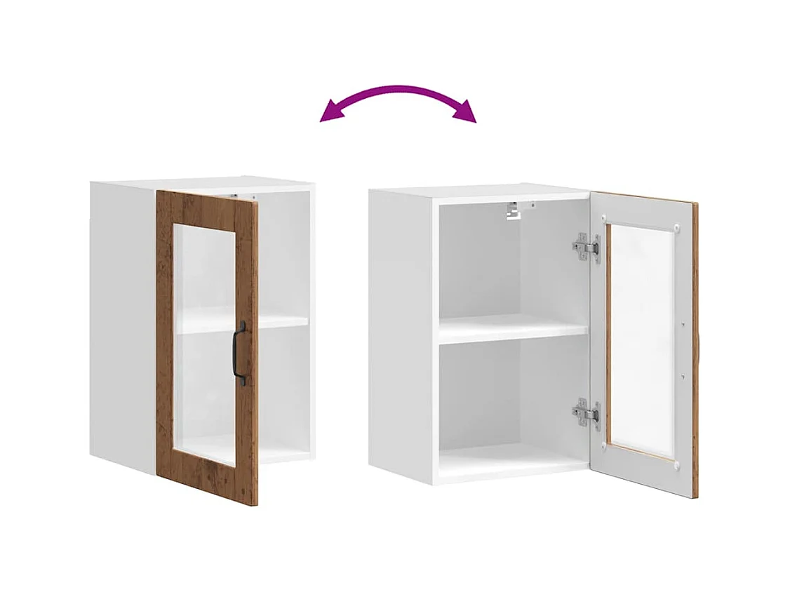 Küchen-Hängeschrank mit Glastür Porto Altholz-Optik
