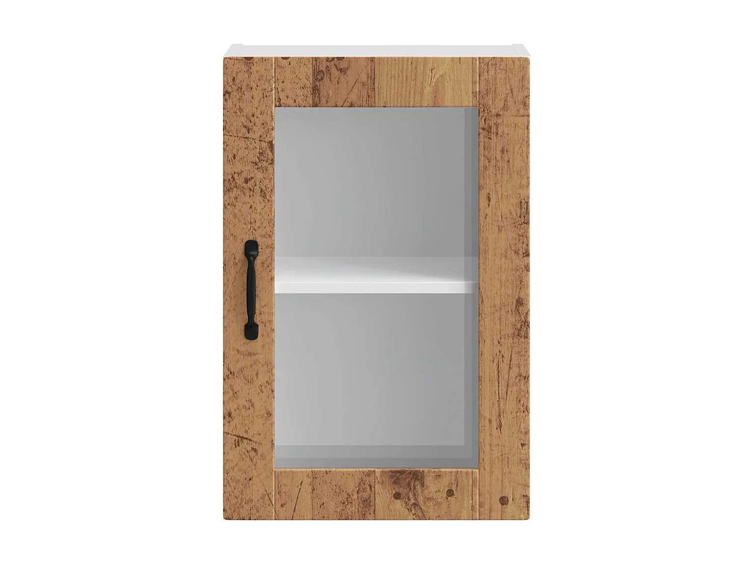 Armoire murale de cuisine avec porte en verre Porto vieux bois