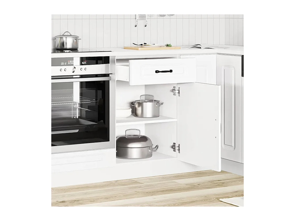 Armoire de cuisine Kalmar blanc bois d'ingénierie