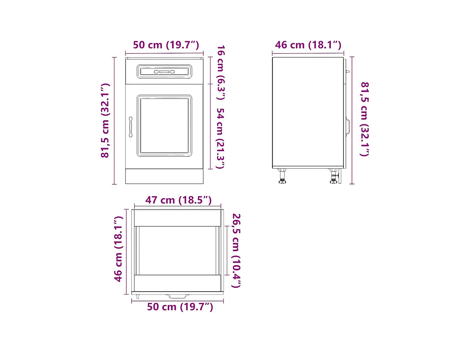Armoire de cuisine Kalmar blanc bois d'ingénierie