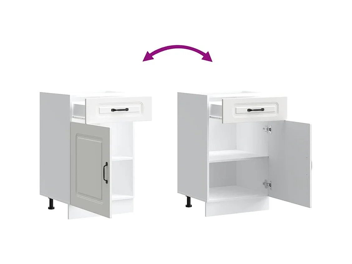 Armoire de cuisine Kalmar blanc bois d'ingénierie