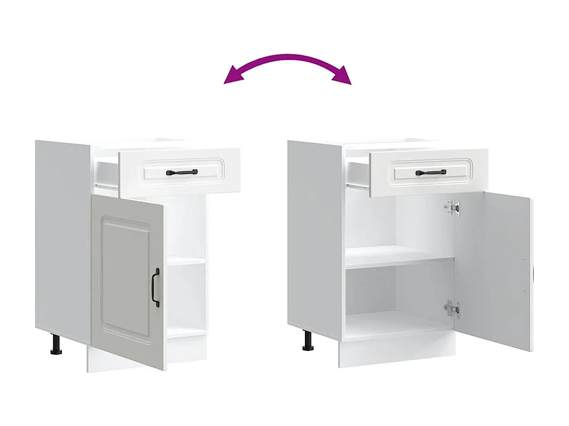 Armoire de cuisine Kalmar blanc bois d'ingénierie