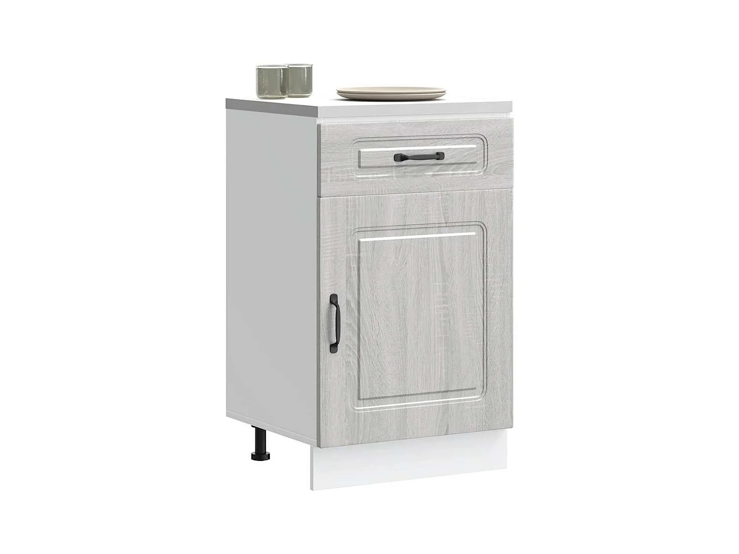 Keuken onderkast Kalmar bewerkt hout grijs sonoma eiken