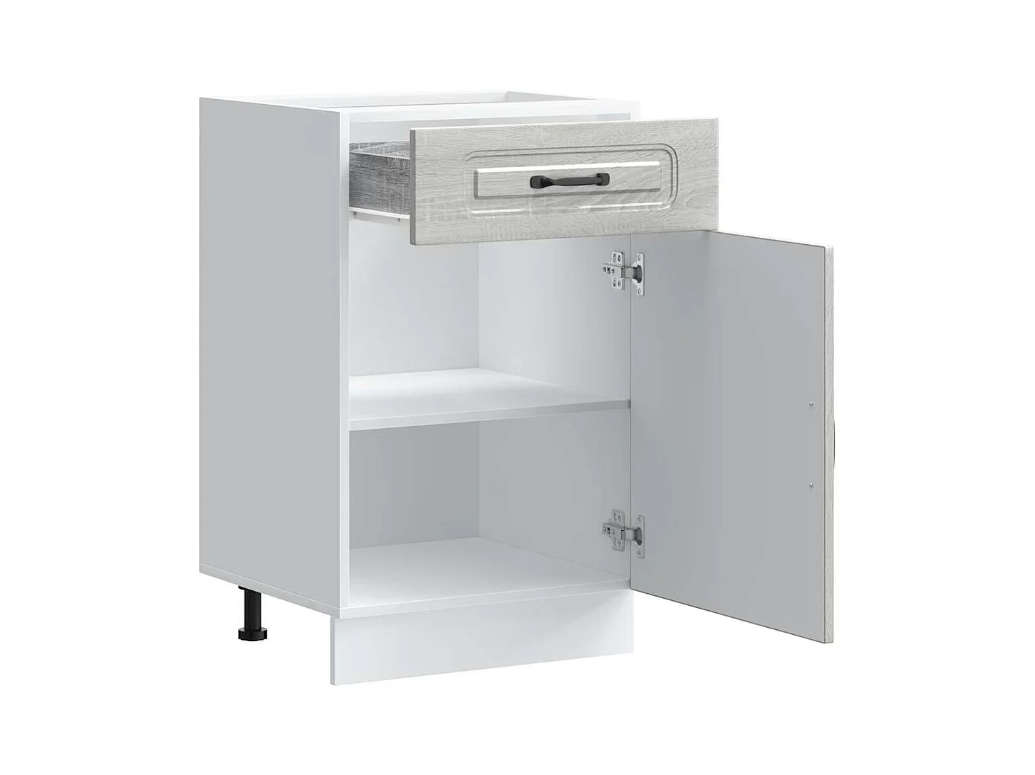 Keuken onderkast Kalmar bewerkt hout grijs sonoma eiken