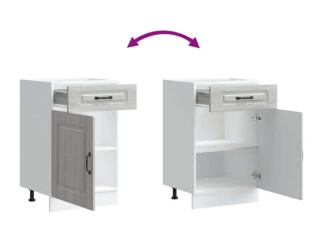 Armoire de cuisine Kalmar sonoma gris bois d'ingénierie