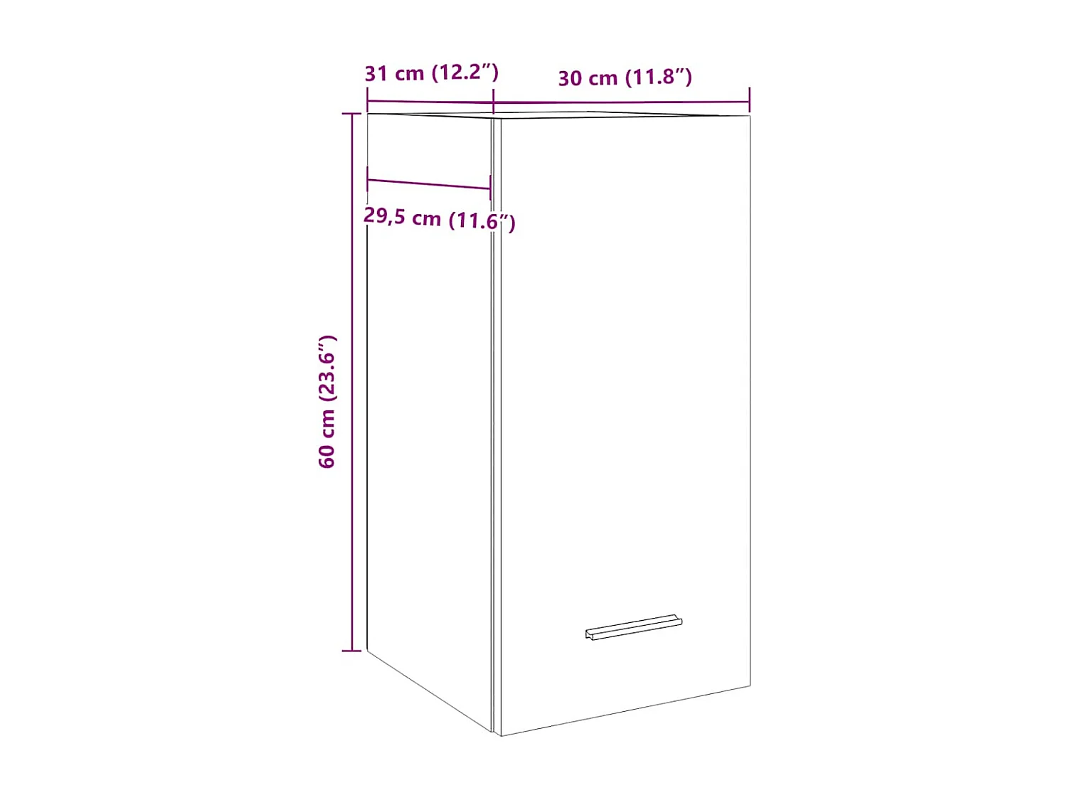 Armoire suspendue "Lyon" Bois ancien 30 x 31 x 60 cm Bois d'ingénierie