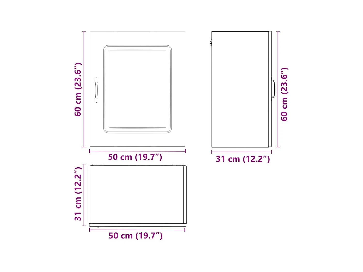 Küchen-Hängeschrank Kalmar Weiß Holzwerkstoff