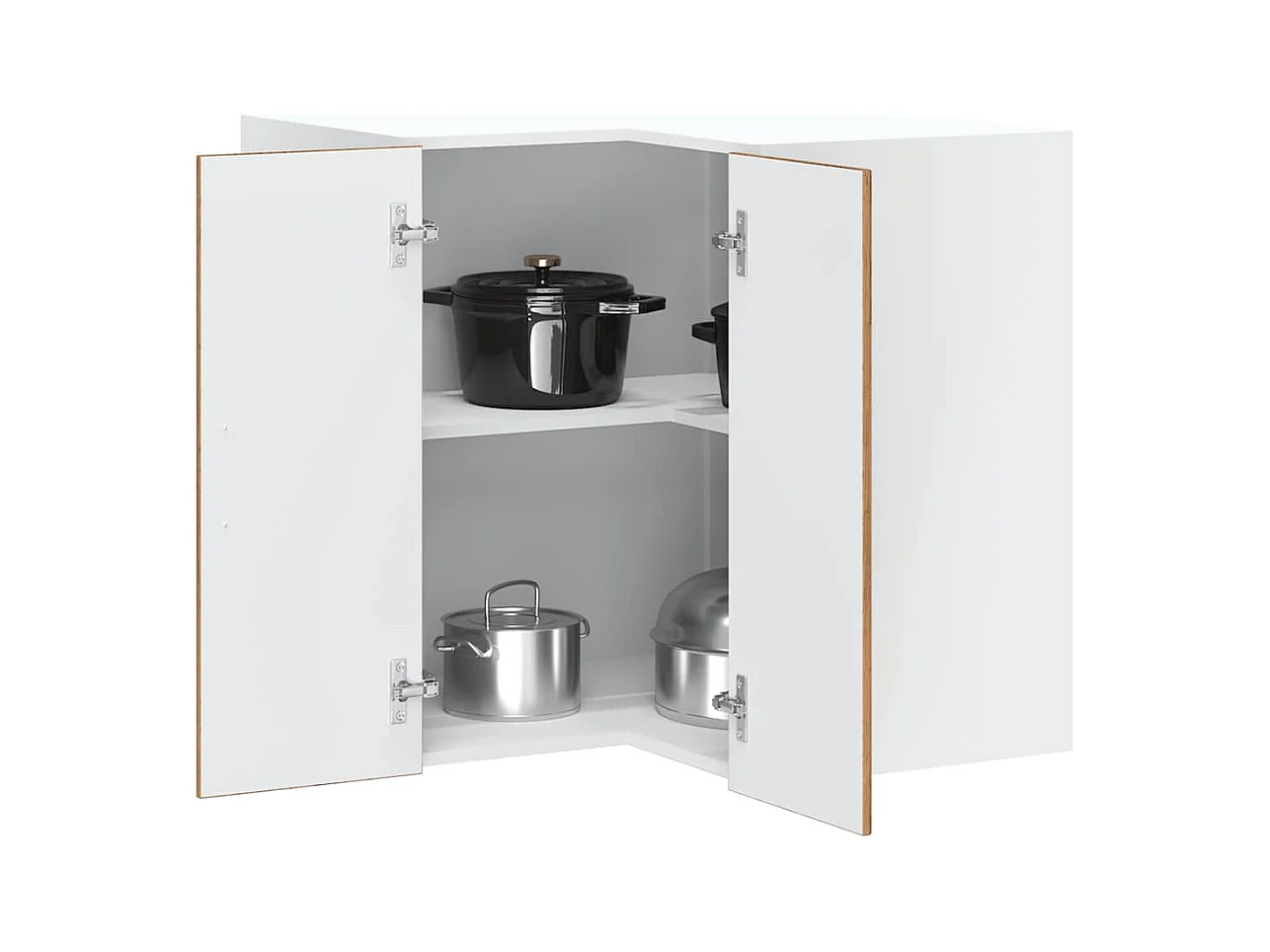 Keukenwandhoekkast Lucca bewerkt hout oud houtkleurig