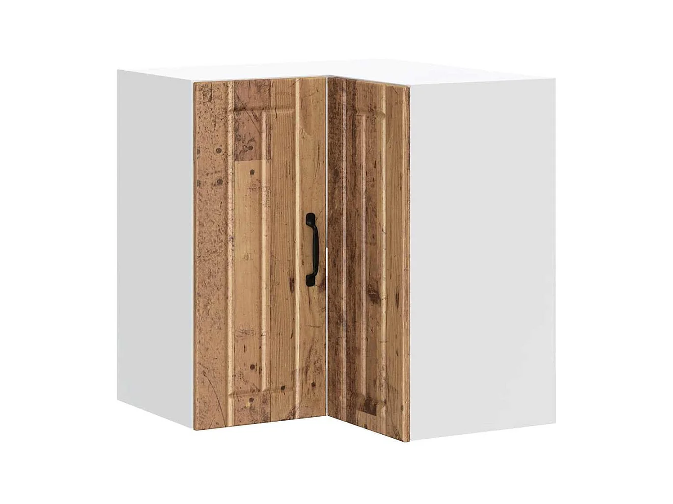 Keukenwandhoekkast Lucca bewerkt hout oud houtkleurig