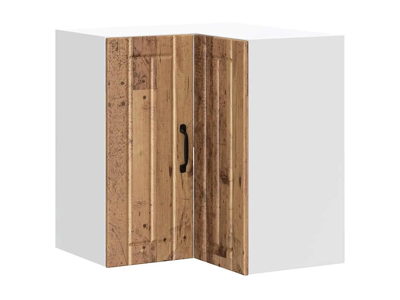 Armoire d'angle murale de cuisine Lucca vieux bois