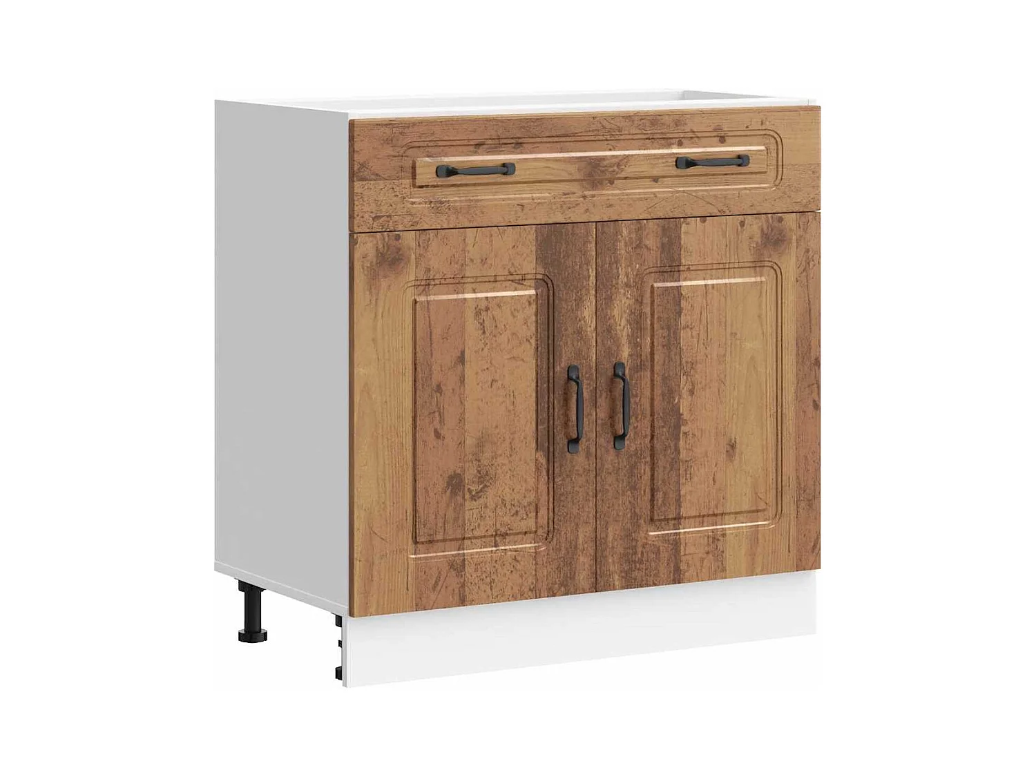 Armoire de cuisine Kalmar vieux bois bois d'ingénierie