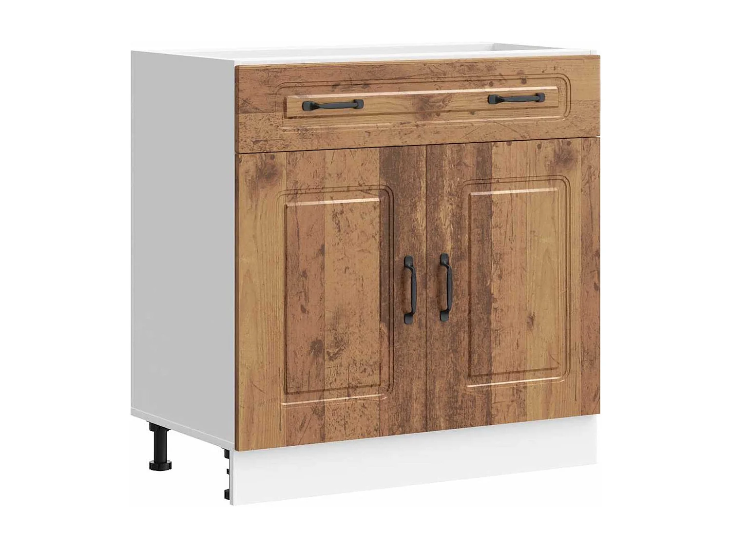 Armoire de cuisine Kalmar vieux bois bois d'ingénierie