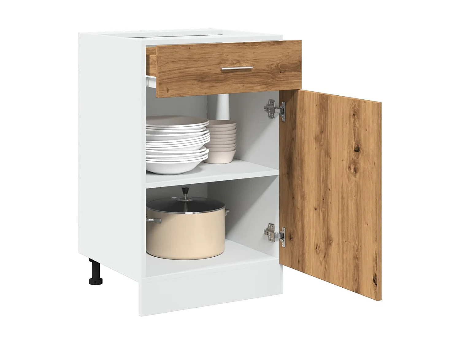 Armoire à tiroirs "Lyon" Chêne artisanal 50 x 46 x 81,5 cm Bois d'ingénierie