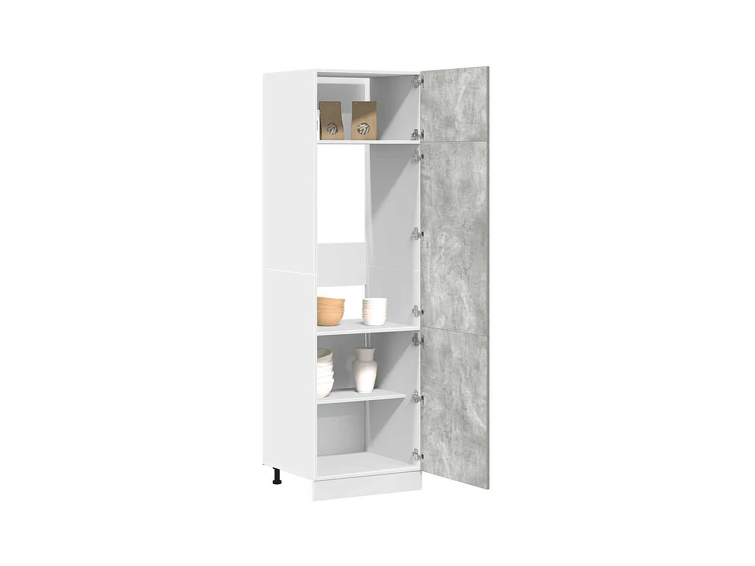 Armoire réfrigérée "Lyon" Gris béton 60 x 57 x 207 cm Bois d'ingénierie