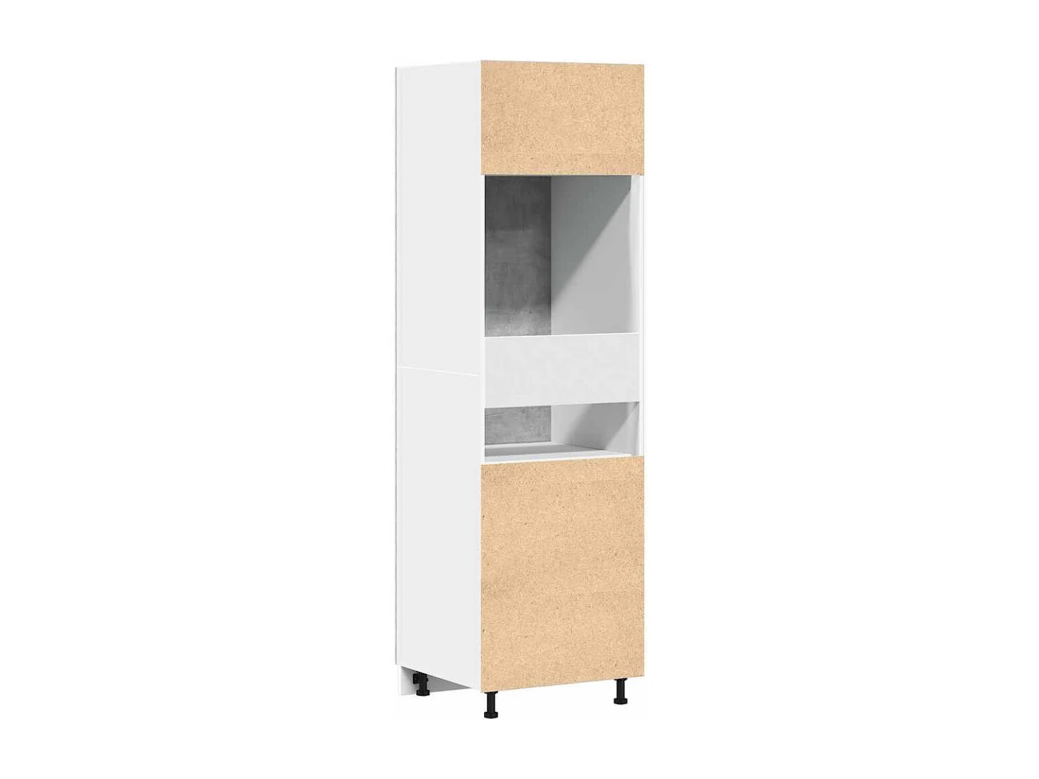 Armoire réfrigérée "Lyon" Gris béton 60 x 57 x 207 cm Bois d'ingénierie
