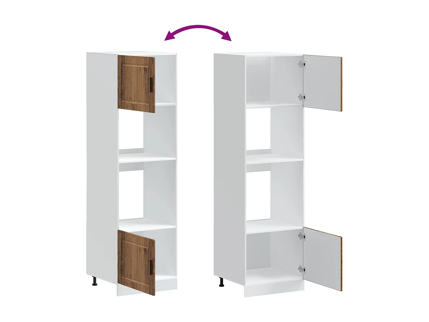 Herdumbauschränke 2 Stk. Porto Altholz-Optik Holzwerkstoff