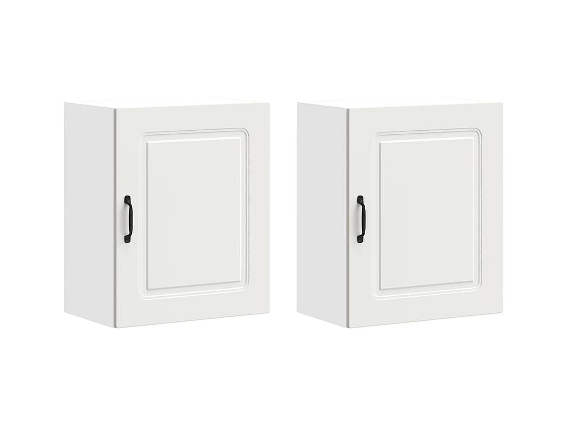 Armoires murales de cuisine 2pcs Kalmar blanc bois d'ingénierie