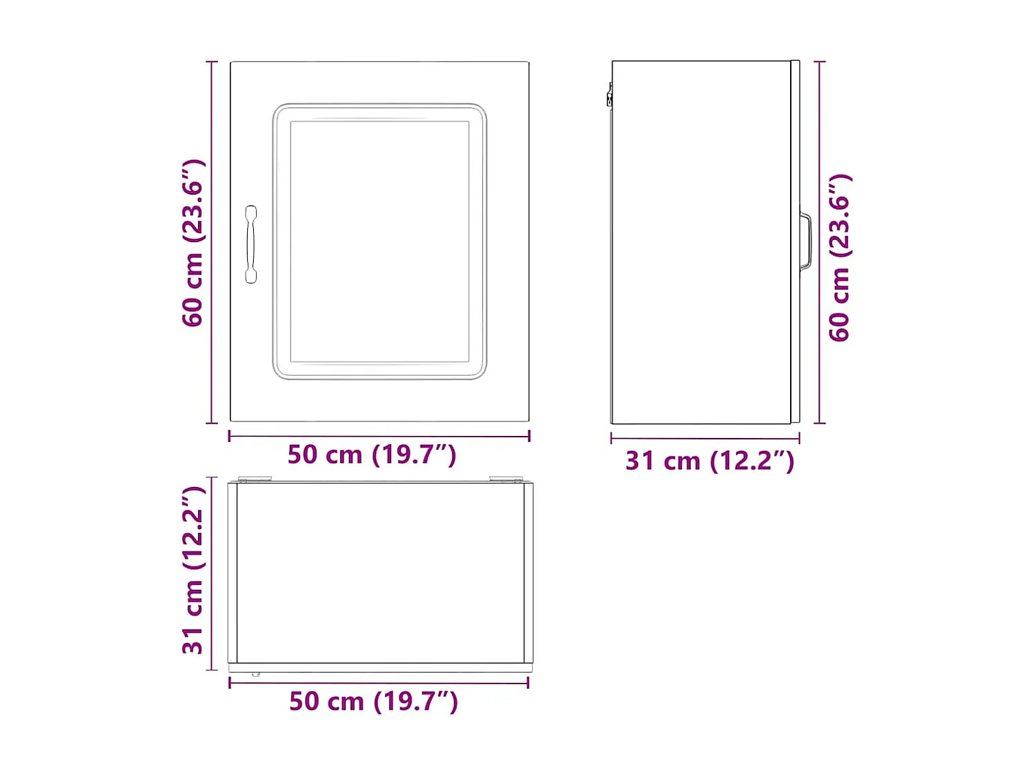 Armoires murales de cuisine 2pcs Kalmar blanc bois d'ingénierie