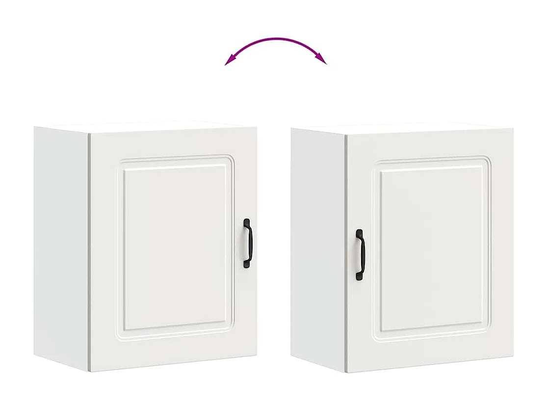 Armoires murales de cuisine 2pcs Kalmar blanc bois d'ingénierie