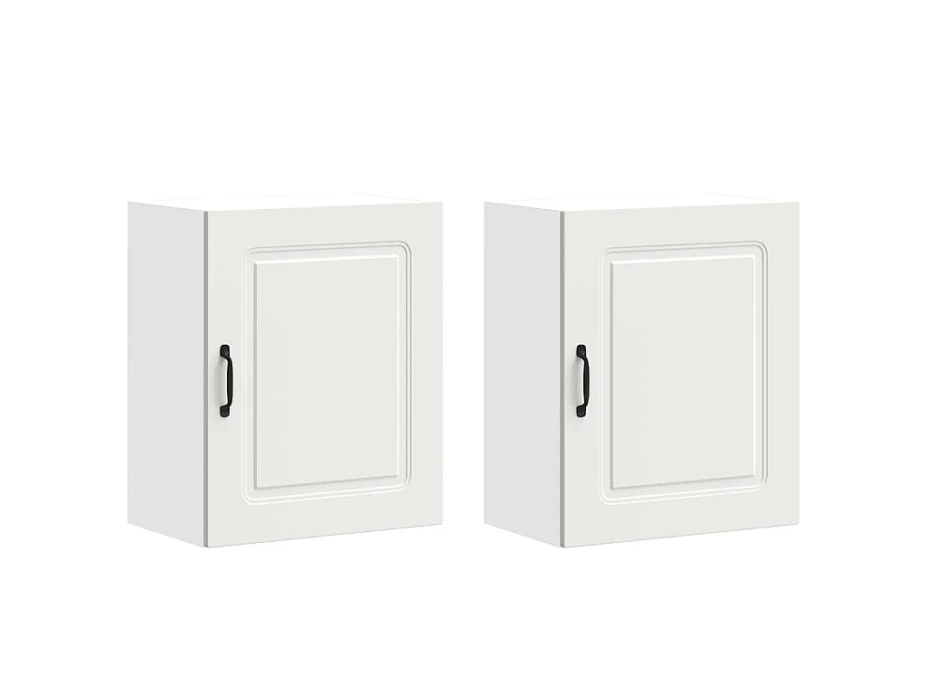 Keukenbovenkasten 2 st Kalmar bewerkt hout wit