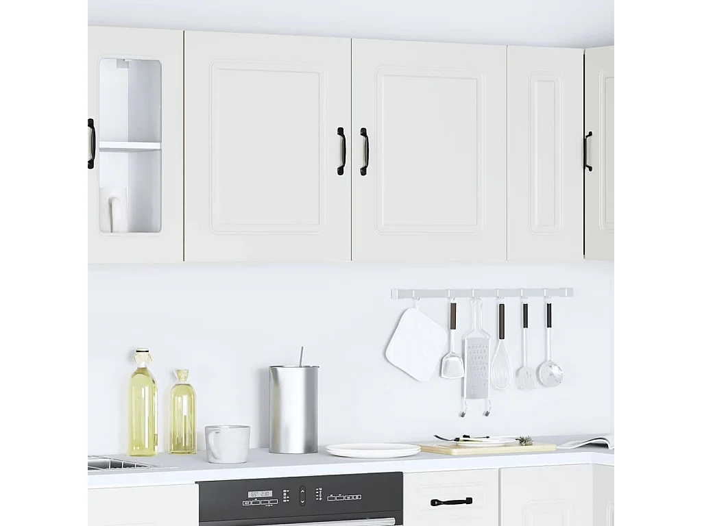 Keukenbovenkasten 2 st Kalmar bewerkt hout wit