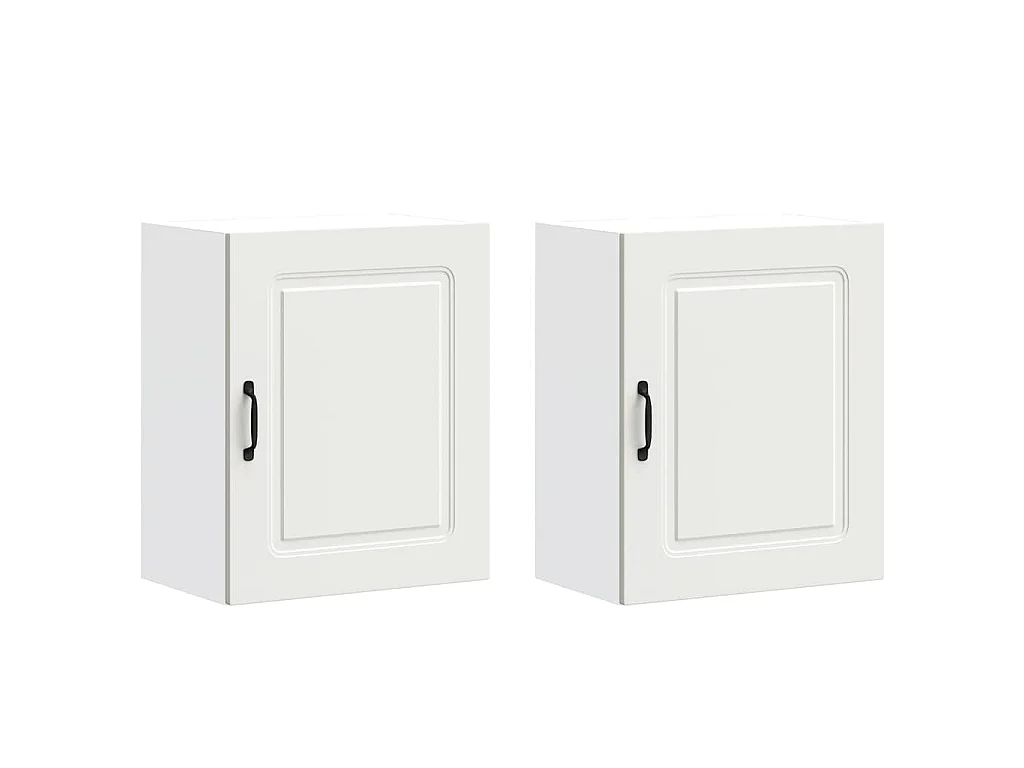 Keukenbovenkasten 2 st Kalmar bewerkt hout wit