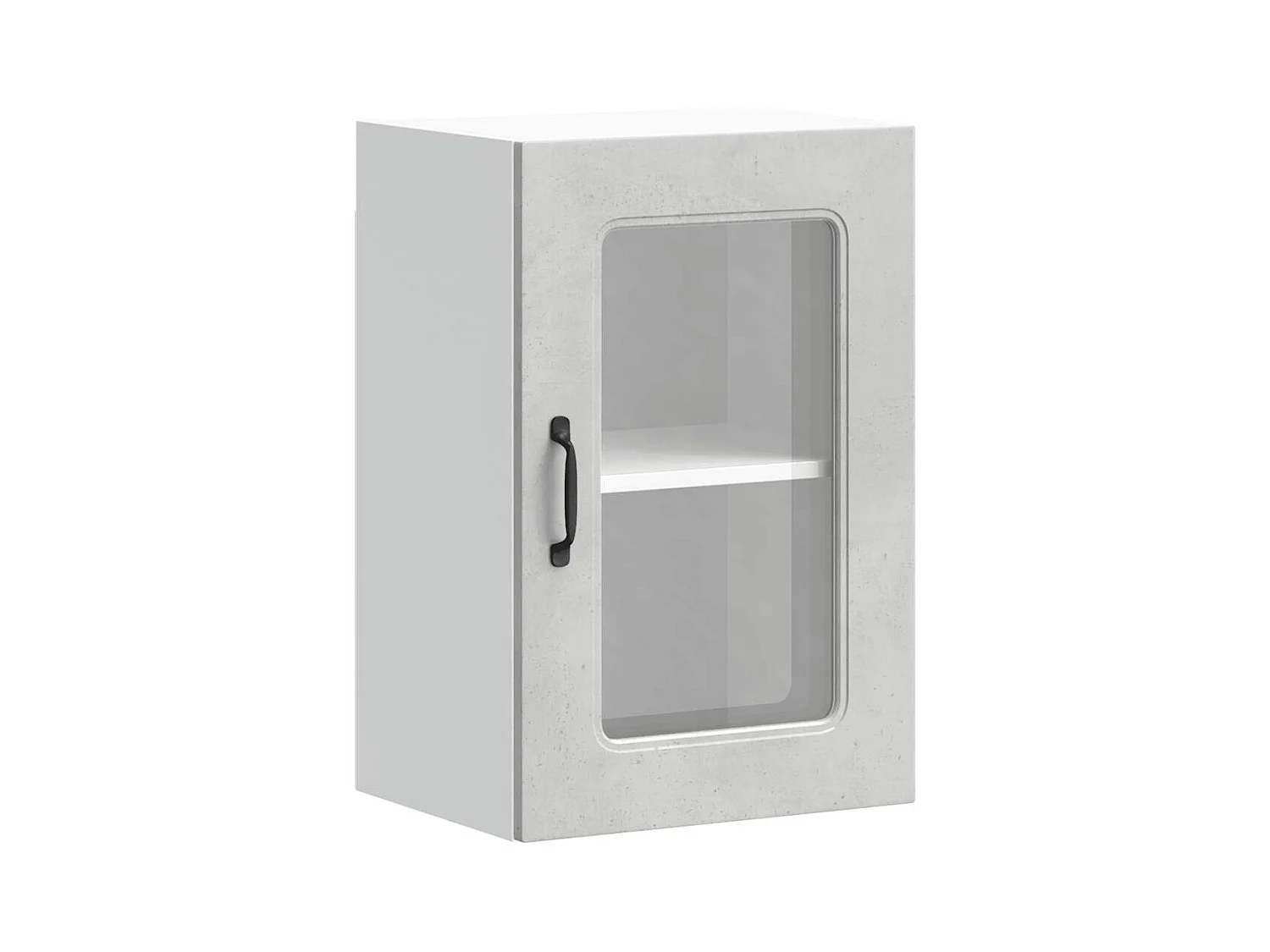 Armoire murale de cuisine avec porte en verre Kalmar gris béton