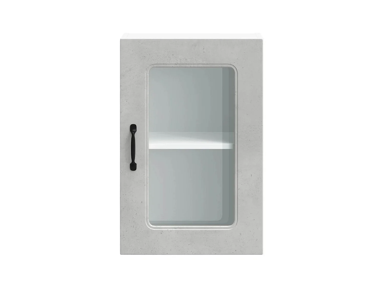 Armoire murale de cuisine avec porte en verre Kalmar gris béton